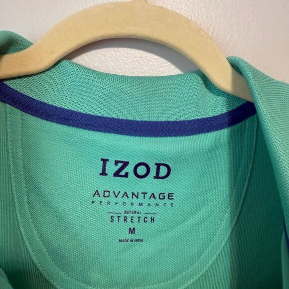 Izod Advantage Performance Polo Shirt M Natural Stretch Seafoam - Picture 3 of 7